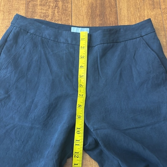 Pure Collection High Waisted Straight Silk Linen Navy Pant Size 4 - Picture 6 of 11